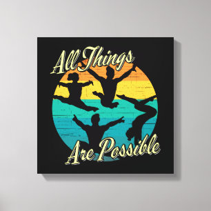 Girls Gymnastics - All Things are Possible Canvas Print