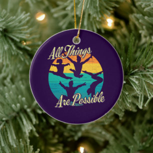 Girls Gymnastics - All Things are Possible Ceramic Tree Decoration