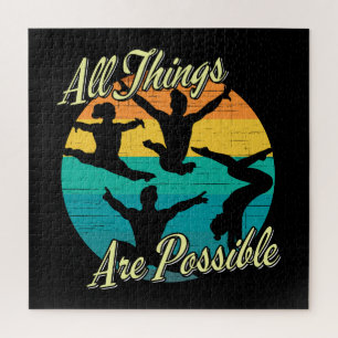 Girls Gymnastics - All Things are Possible Jigsaw Puzzle