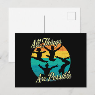 Girls Gymnastics - All Things are Possible Postcard
