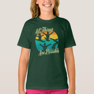 Girls Gymnastics - All Things are Possible T-Shirt