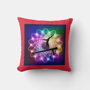 Girls Gymnastics Balance Beam Custom Name Pillow
