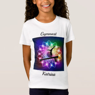 Girls Gymnastics Balance Beam Personalised T-Shirt