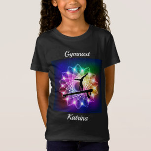 Girls Gymnastics Balance Beam Personalised T-Shirt
