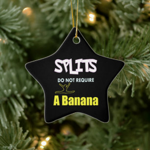 Girls Gymnastics Banana Splits Quote Ceramic Tree Decoration