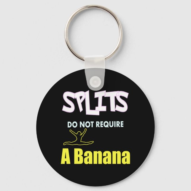 Girls Gymnastics Banana Splits Quote Key Ring (Front)