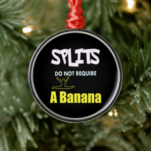 Girls Gymnastics Banana Splits Quote Metal Tree Decoration