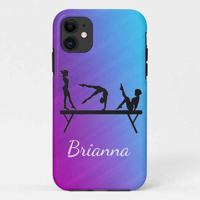 Girls Gymnastics Beam Personalised Case-Mate iPhone Case (Back)