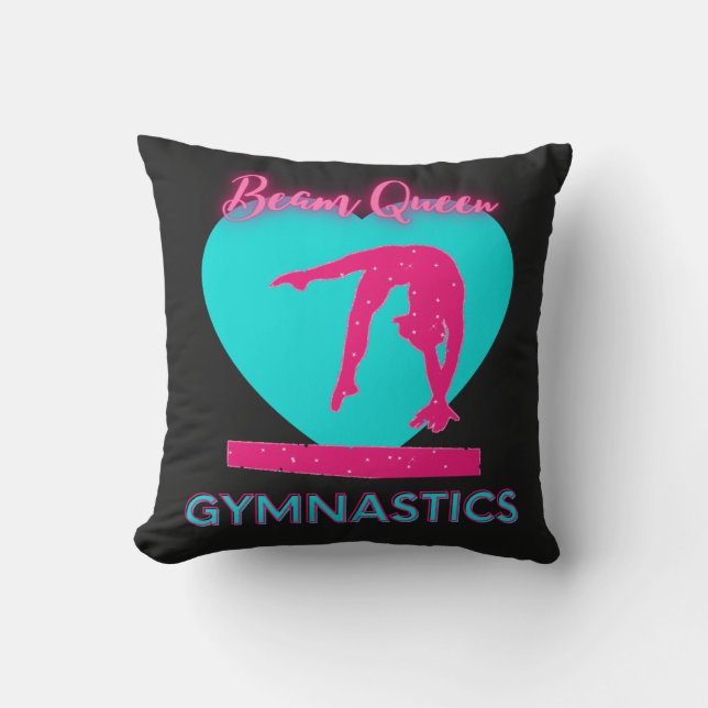 Girls Gymnastics Beam Queen Double Sided  Cushion (Front)