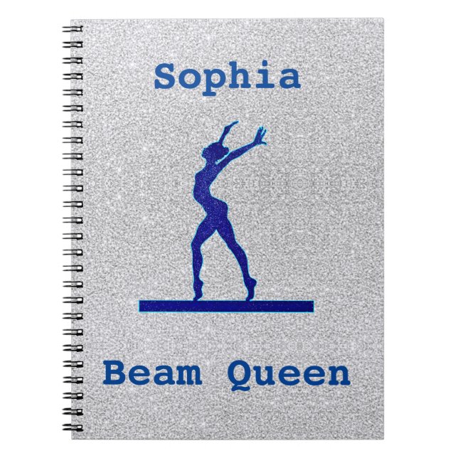 Girls Gymnastics Beam Queen Spiral Photo Notebook (Front)