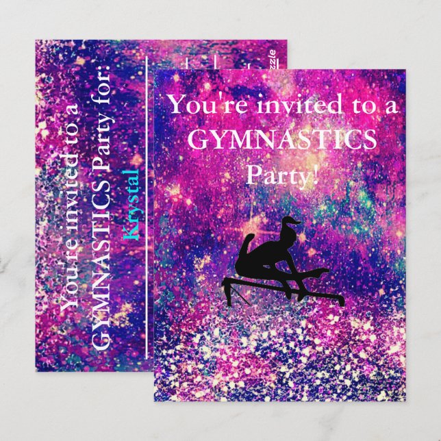 Girls Gymnastics Birthday Party Custom  Postcard (Front/Back)