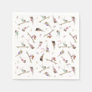 Girls Gymnastics Birthday Party Napkin