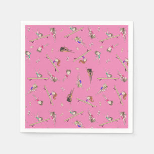 Girls Gymnastics Birthday Party Napkin