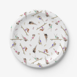 Girls Gymnastics Birthday Party  Paper Plate