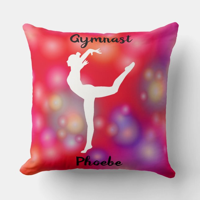 Girls Gymnastics Bubble Fun  Cushion (Front)
