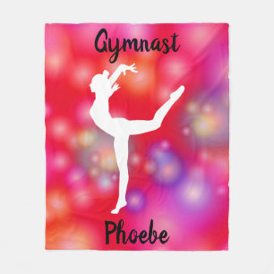 Girls Gymnastics Bubble Fun Fleece Blanket