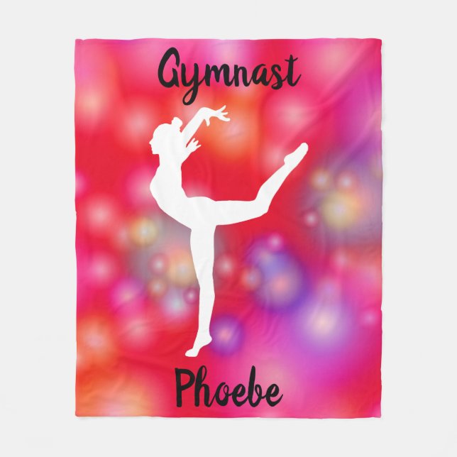 Girls Gymnastics Bubble Fun Fleece Blanket (Front)