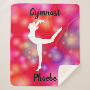 Girls Gymnastics Bubble Fun  Sherpa Blanket