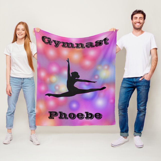 Girls Gymnastics Bubbles  Fleece Blanket (In Situ)