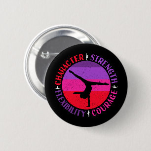 Girls Gymnastics Character Strength Courage 6 Cm Round Badge
