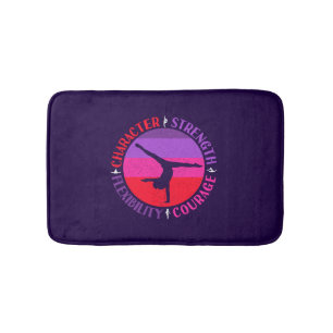 Girls Gymnastics Character Strength Courage Bath Mat