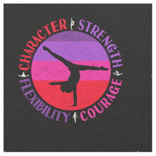 Girls Gymnastics Character Strength Courage Fabric