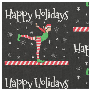 Girls Gymnastics Christmas Elf Fabric