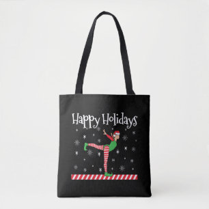 Girls Gymnastics Christmas Elf Tote Bag