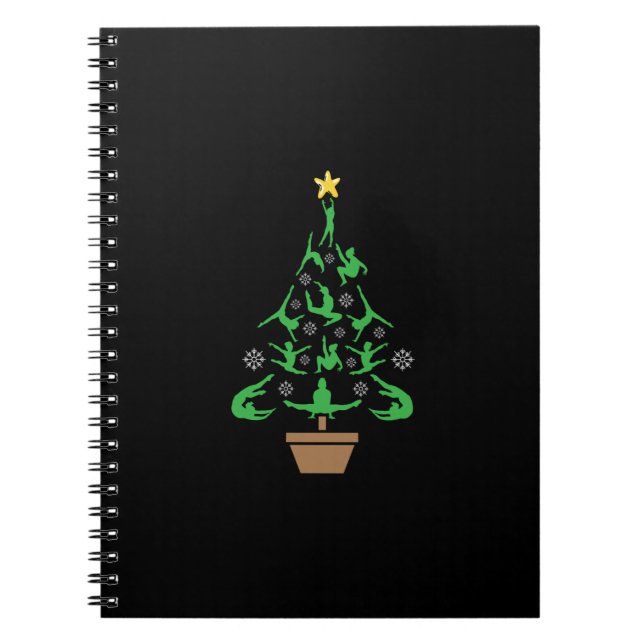 Girls Gymnastics Christmas Tree Notebook (Front)