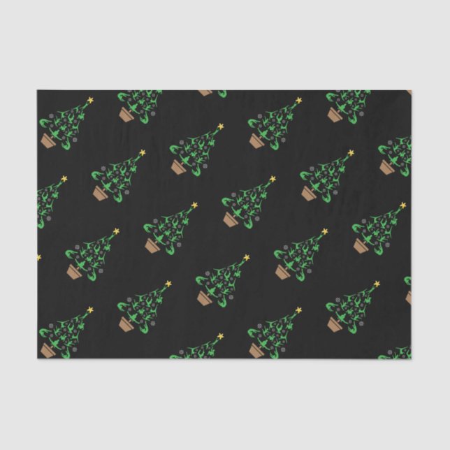 Girls Gymnastics Christmas Tree Tissue Paper (Front)