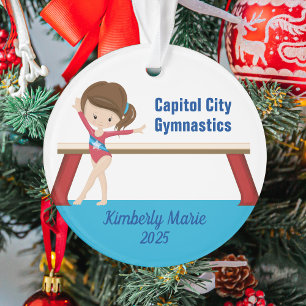 Girls Gymnastics Cute Personalized Gymnast Ornament