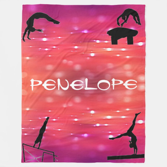 Girls Gymnastics Events Blanket Personalised (Front)