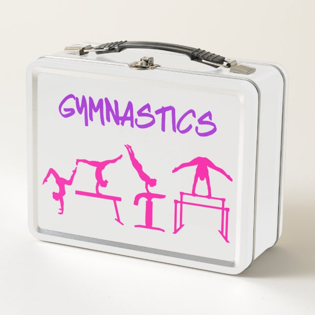 Girls Gymnastics Events Metal Lunchbox (Front)
