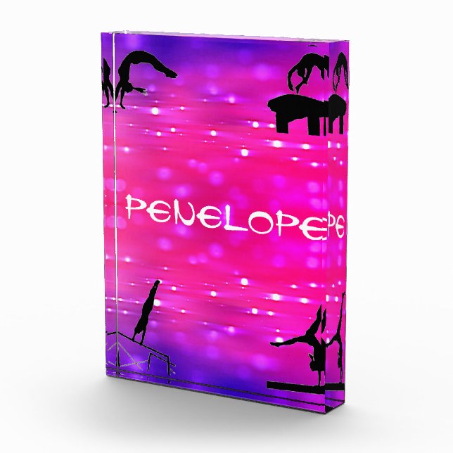 Girls Gymnastics Events Pink / Purple Photo Block (Right)