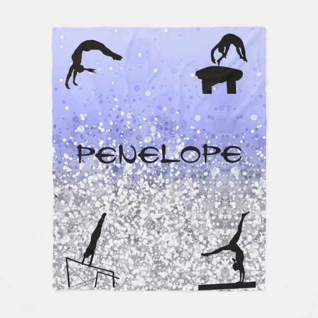 Girls Gymnastics Events Sparkly Blanket (Front)