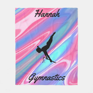 Girls Gymnastics Fleece Blanket w/ Name