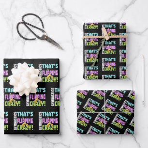 Girls Gymnastics - Flipping Crazy Wrapping Paper Sheet