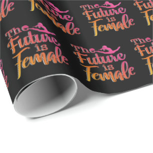 Girls Gymnastics - Future is Female Quote Wrapping Paper