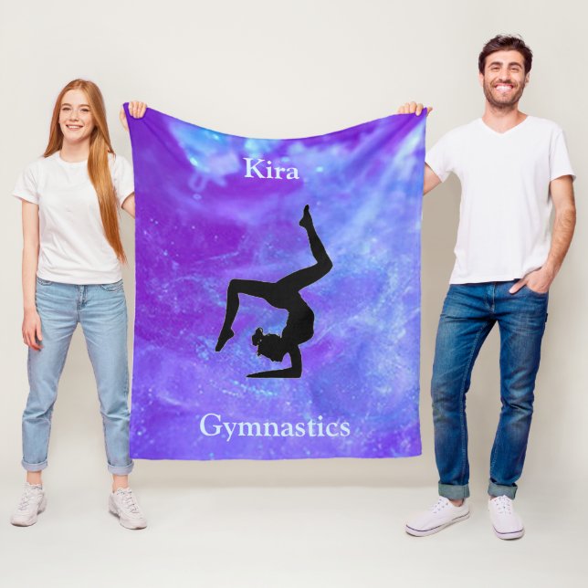 Girl's Gymnastics Galaxy Fleece Blanket (In Situ)