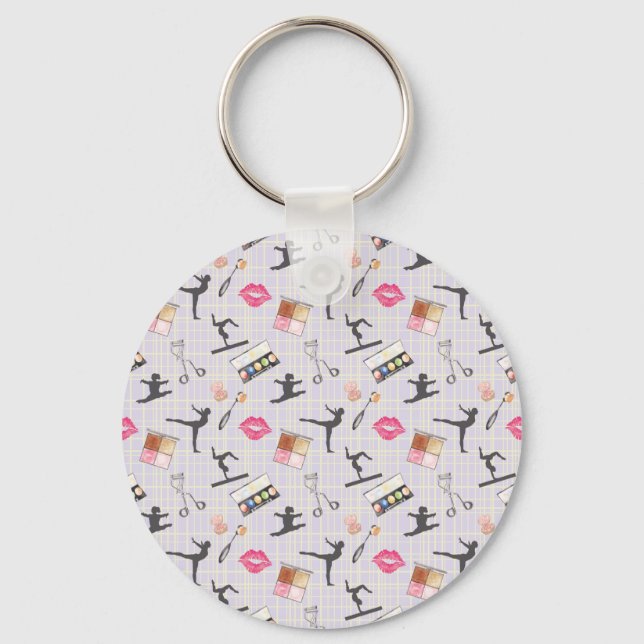 Girls Gymnastics - Girly Makeup Key Ring (Front)