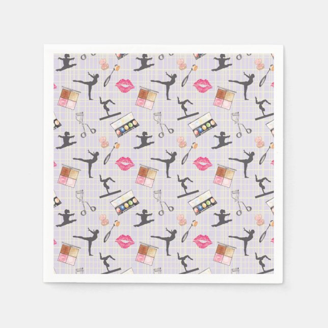 Girls Gymnastics - Girly Makeup Napkin (Front)
