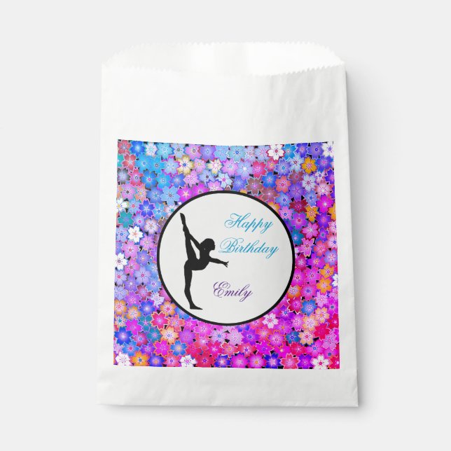 Girls Gymnastics Happy Birthday Favour Bags (Front)