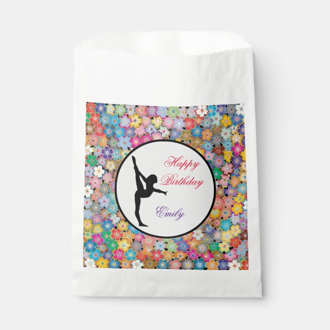 Girls Gymnastics Happy Birthday Favour Bags (Front)