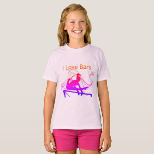 Girls Gymnastics I Love Bars Gymnast T-Shirt