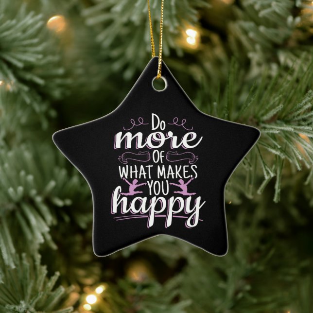 Girls Gymnastics - Motivational Happy Quote Ceramic Tree Decoration (Tree)