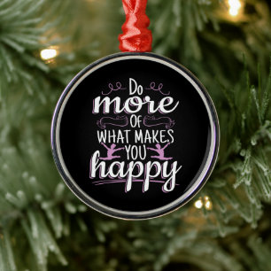 Girls Gymnastics - Motivational Happy Quote Metal Tree Decoration