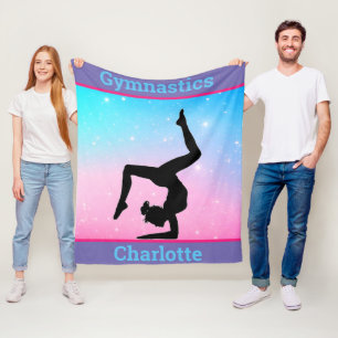 Girls Gymnastics Pastel Fleece Blanket
