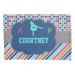 Girls Gymnastics Personalised Monogram Name Pillowcase