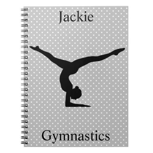 Girls Gymnastics Polka Dot Notebook (Front)