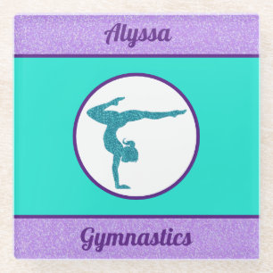 Girls Gymnastics Purple / Turquoise Coaster